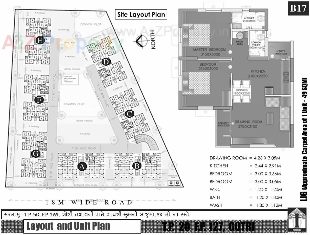 Layout of real estate project Lig Scheme At Tp 60 Fp 127 Mmgy located at Gotri, Vadodara, Gujarat