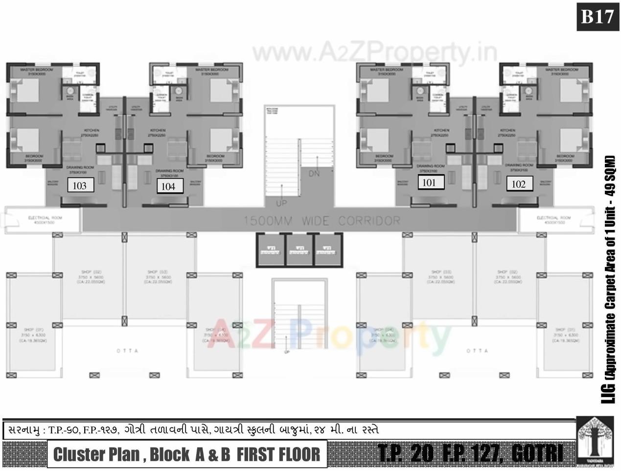 Layout of real estate project Lig Scheme At Tp 60 Fp 127 Mmgy located at Gotri, Vadodara, Gujarat