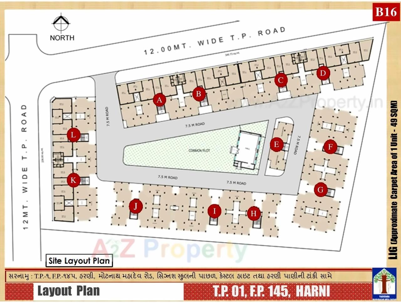 Layout of real estate project Lig Scheme Tp Fp 1 located at Harni, Vadodara, Gujarat
