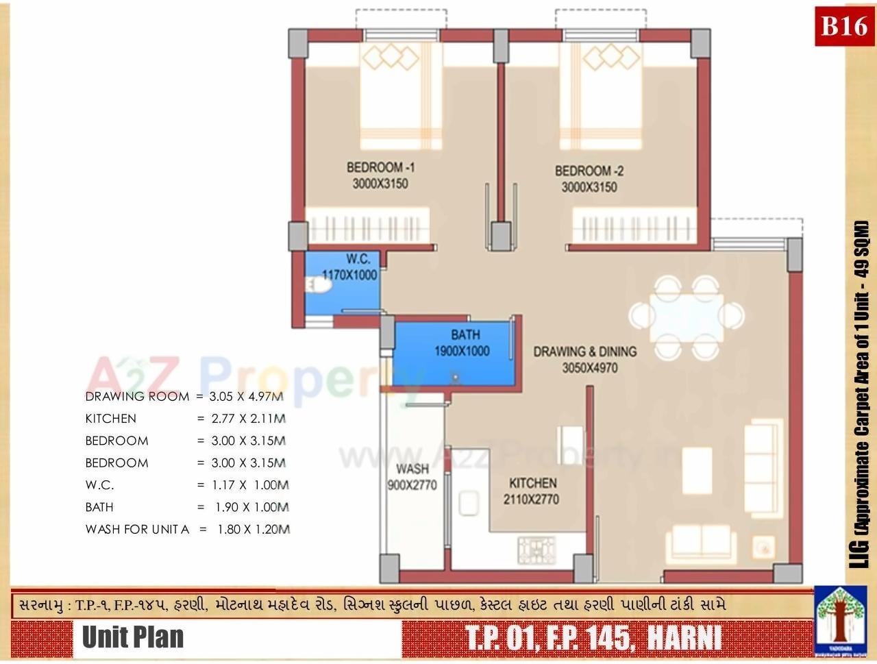 Layout of real estate project Lig Scheme Tp Fp 1 located at Harni, Vadodara, Gujarat