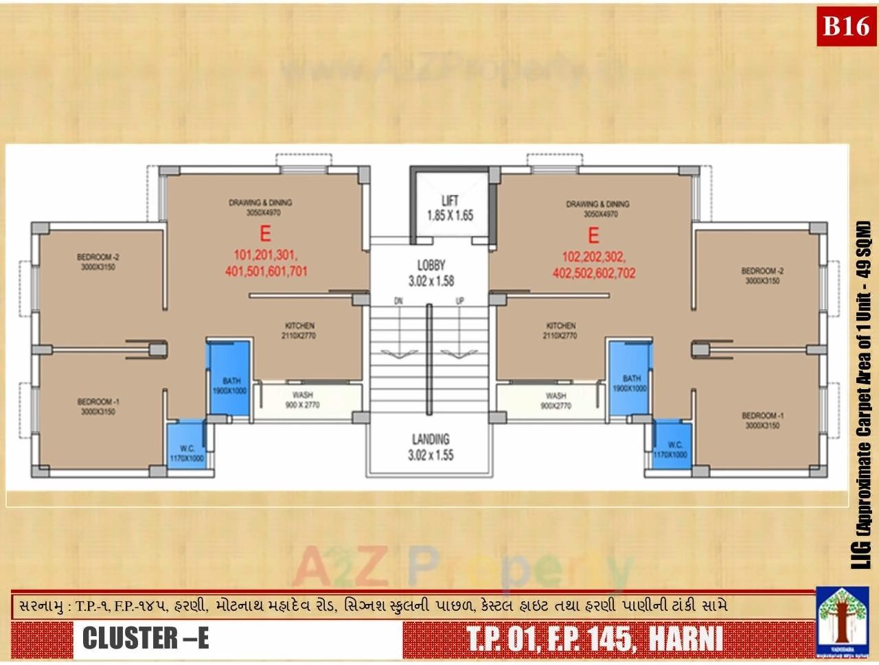 Layout of real estate project Lig Scheme Tp Fp 1 located at Harni, Vadodara, Gujarat