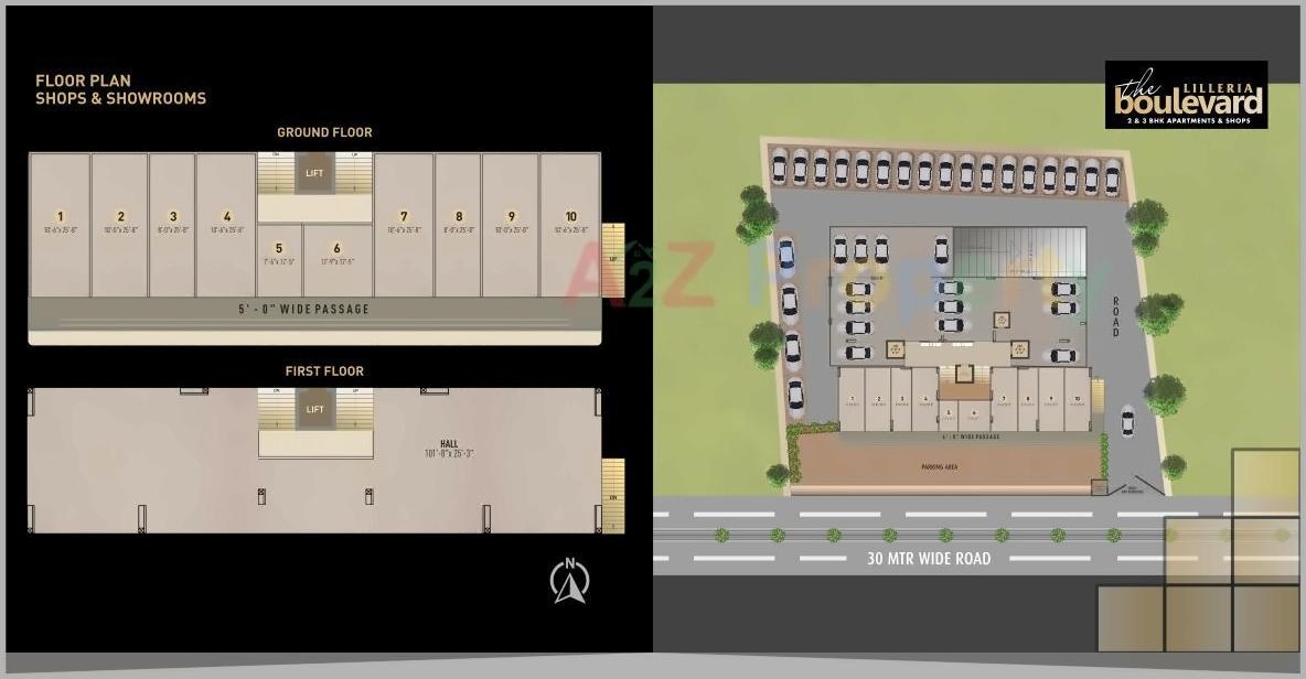 Layout of real estate project Lilleria Boulevard located at Vemali, Vadodara, Gujarat