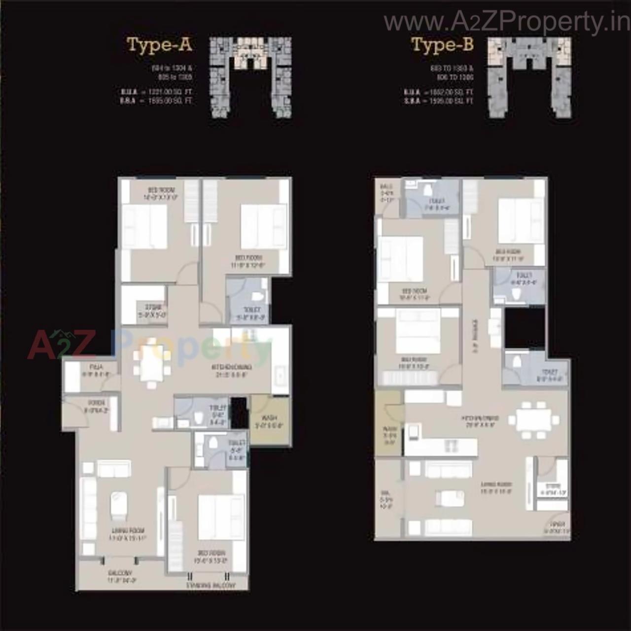 Layout of real estate project Lilleria Paramount   Richmond Towers located at Manjalpur, Vadodara, Gujarat