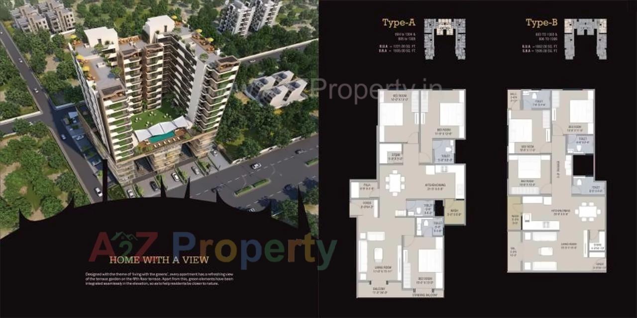 Layout of real estate project Lilleria Paramount   Richmond Towers located at Manjalpur, Vadodara, Gujarat