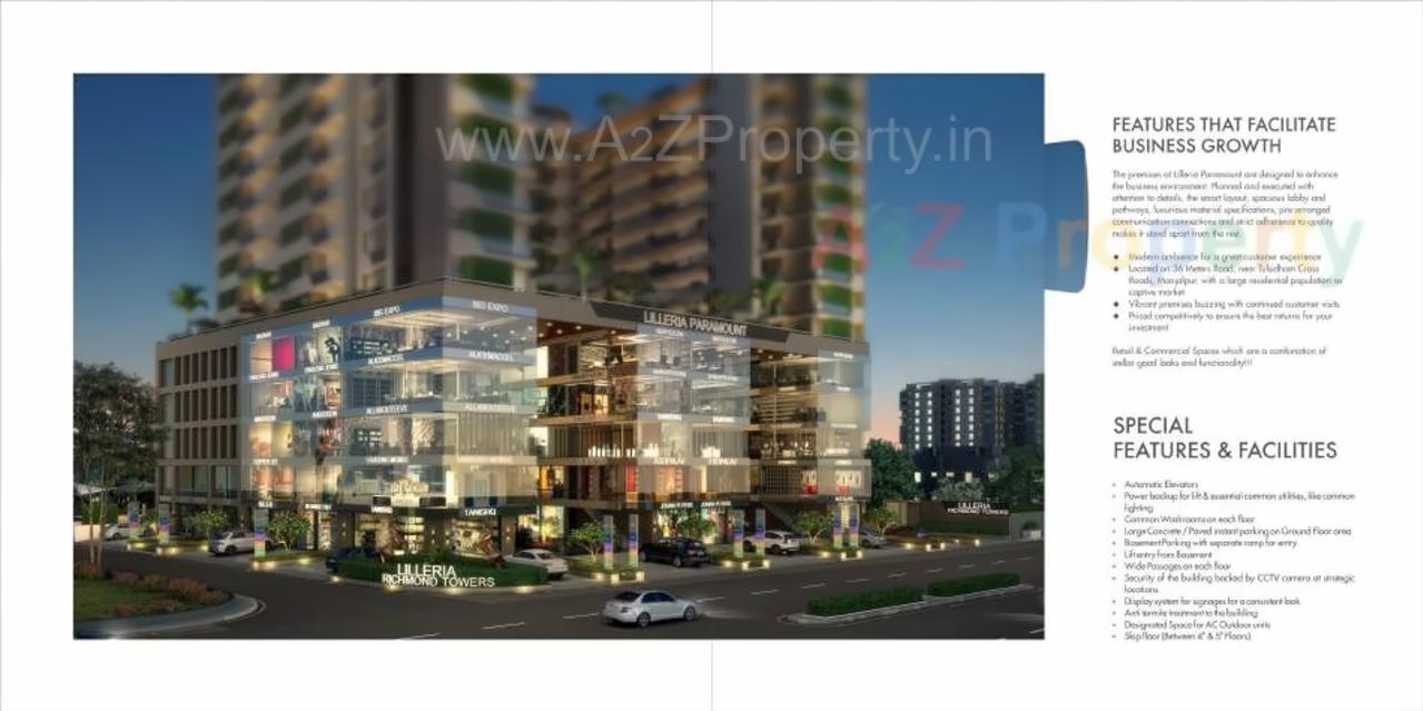 3D Elevation of real estate project Lilleria Paramount   Richmond Towers located at Manjalpur, Vadodara, Gujarat