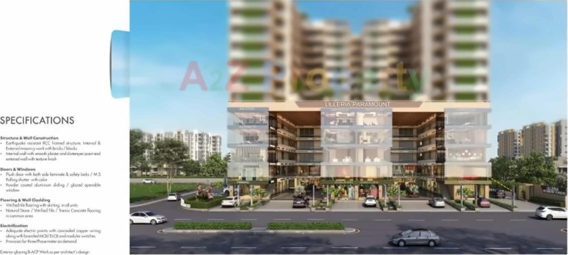 3D Elevation of real estate project Lilleria Paramount   Richmond Towers located at Manjalpur, Vadodara, Gujarat