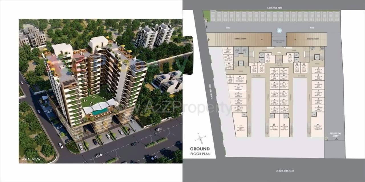 Layout of real estate project Lilleria Paramount   Richmond Towers located at Manjalpur, Vadodara, Gujarat