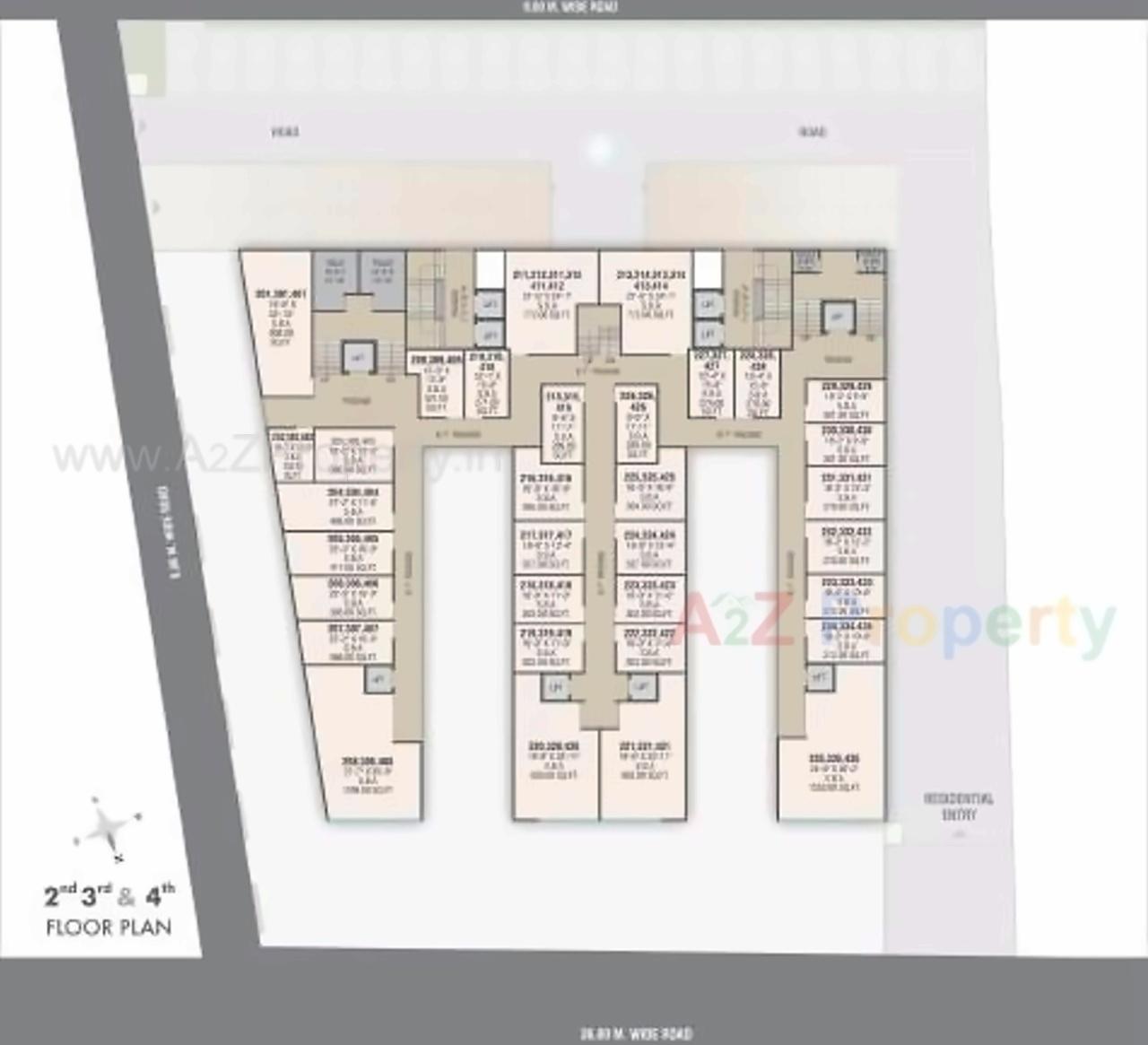 Layout of real estate project Lilleria Paramount   Richmond Towers located at Manjalpur, Vadodara, Gujarat
