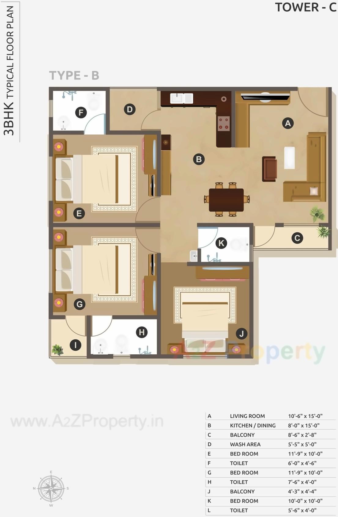 Layout of real estate project Lilleria Signature located at Gotri, Vadodara, Gujarat