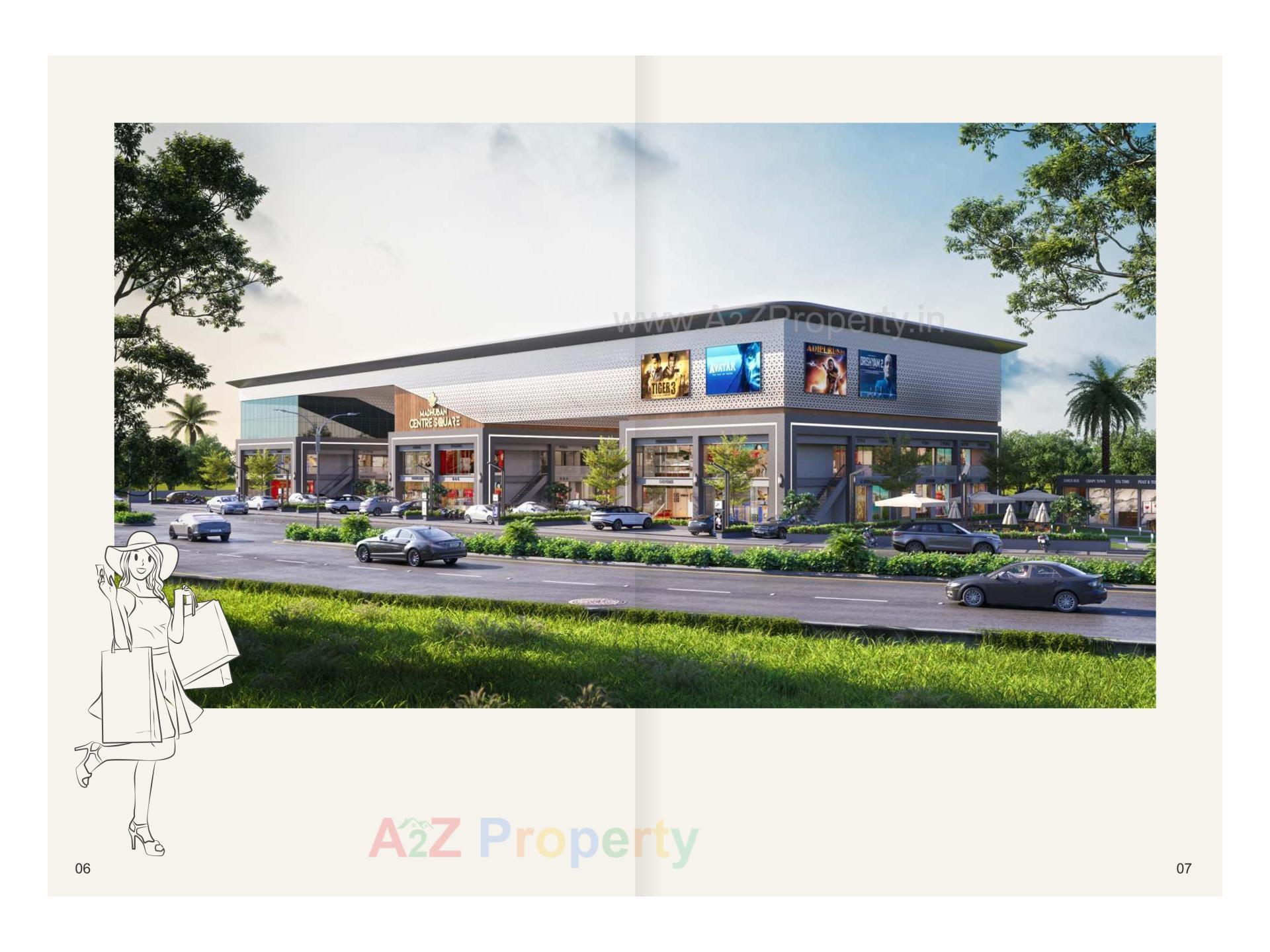 3D Elevation of real estate project Madhuban Centre Square located at Karjan, Vadodara, Gujarat