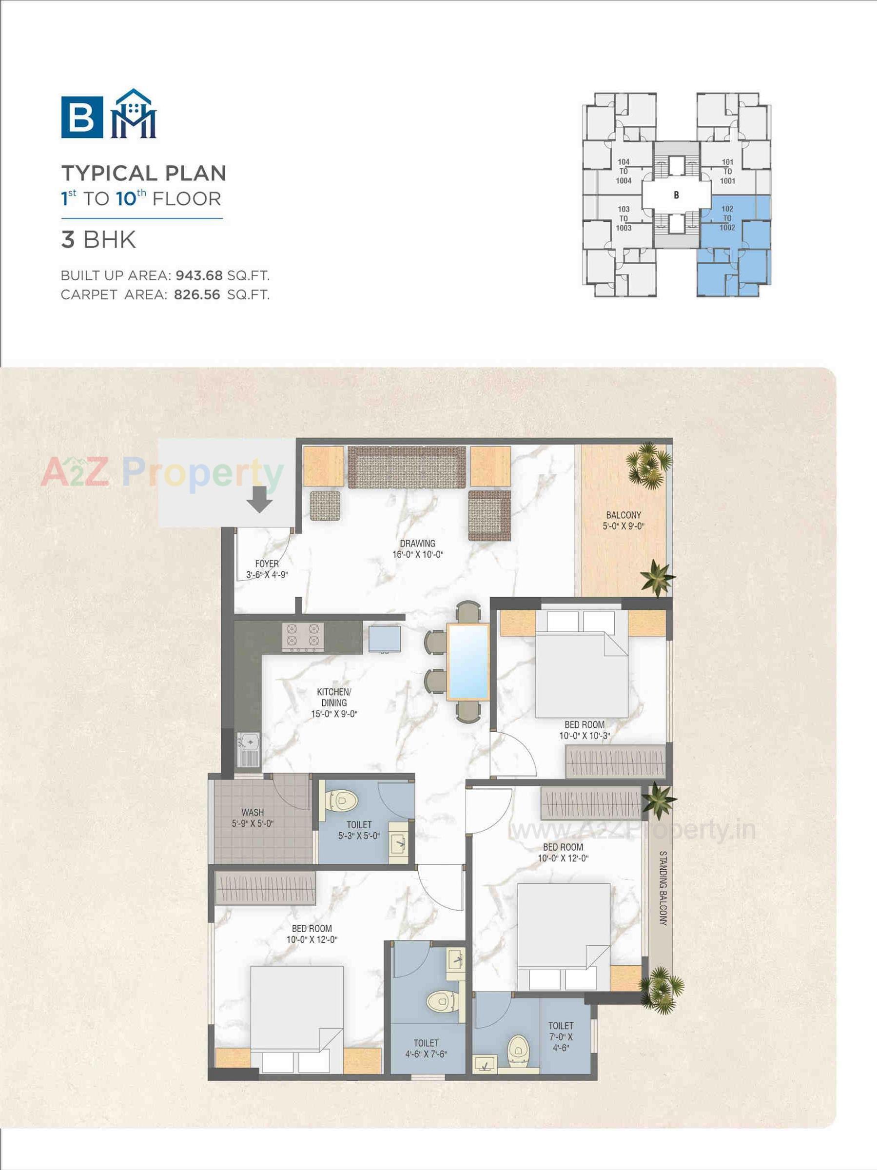 Layout of real estate project Madhuhar Palladium located at Gotri, Vadodara, Gujarat
