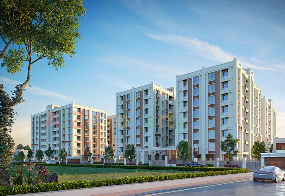 3D Elevation of real estate project Madhuvan Palace located at Harni, Vadodara, Gujarat