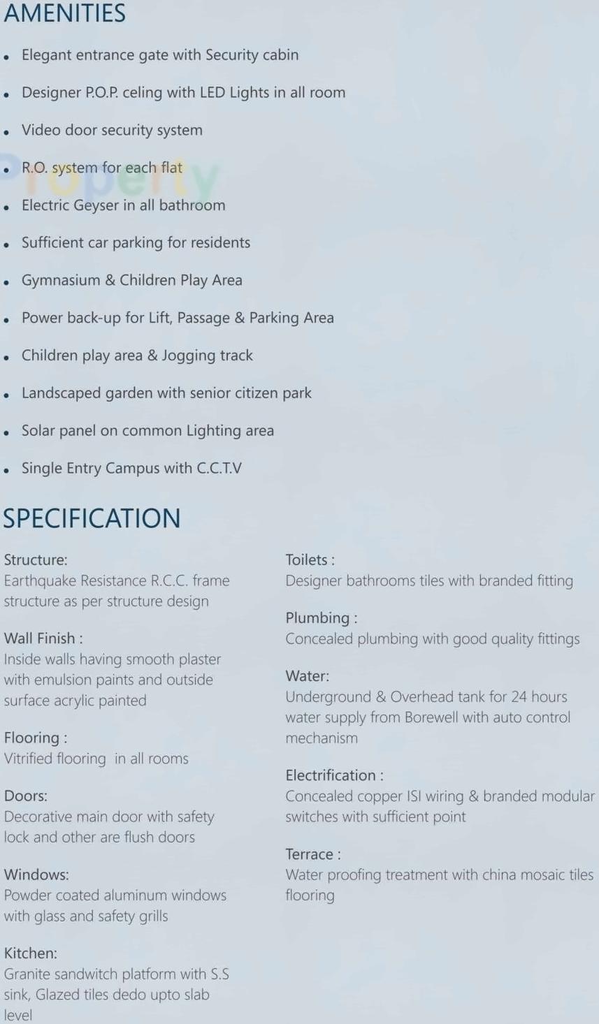 Amenities of Madhuvan Residency