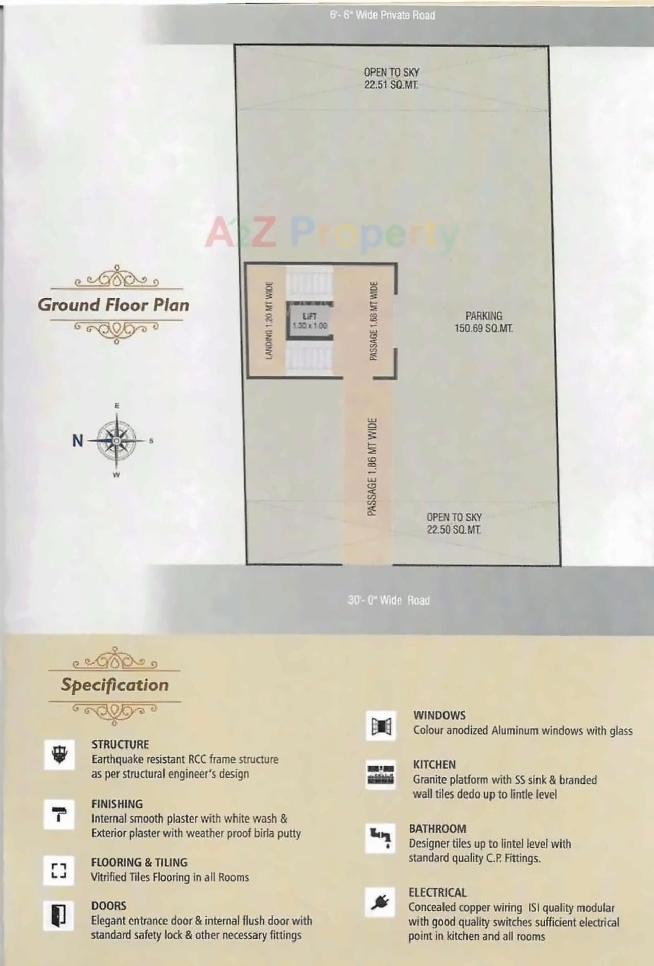 Layout of real estate project Mahavir Residency located at Kasba, Vadodara, Gujarat