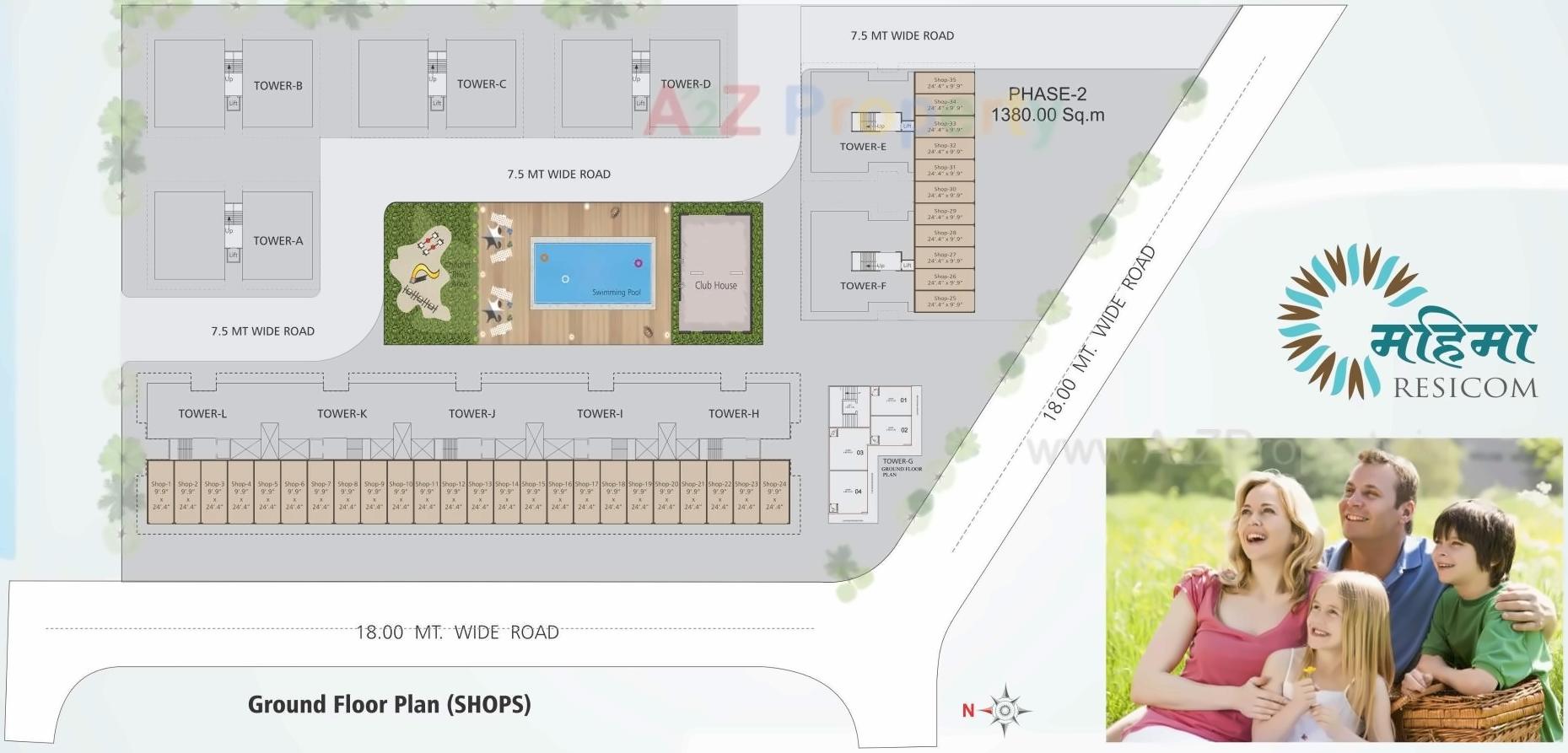 Layout of real estate project Mahima Resicom located at Makarpura, Vadodara, Gujarat