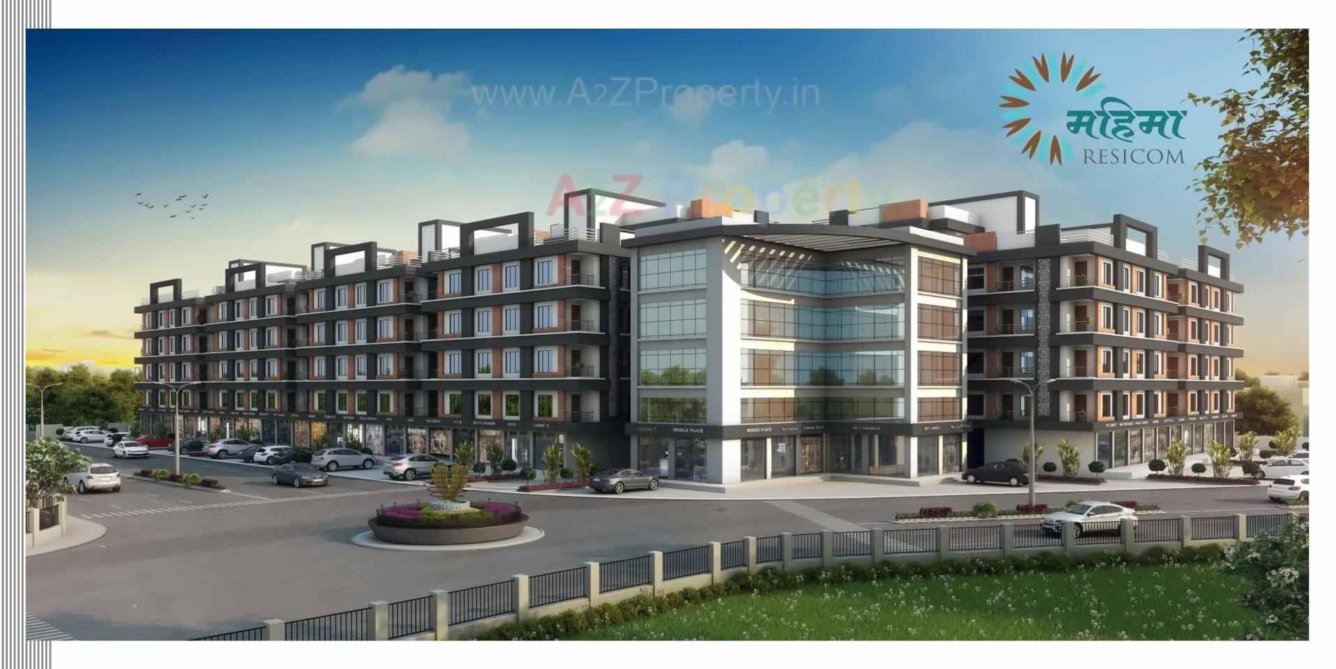 3D Elevation of real estate project Mahima Resicom located at Makarpura, Vadodara, Gujarat