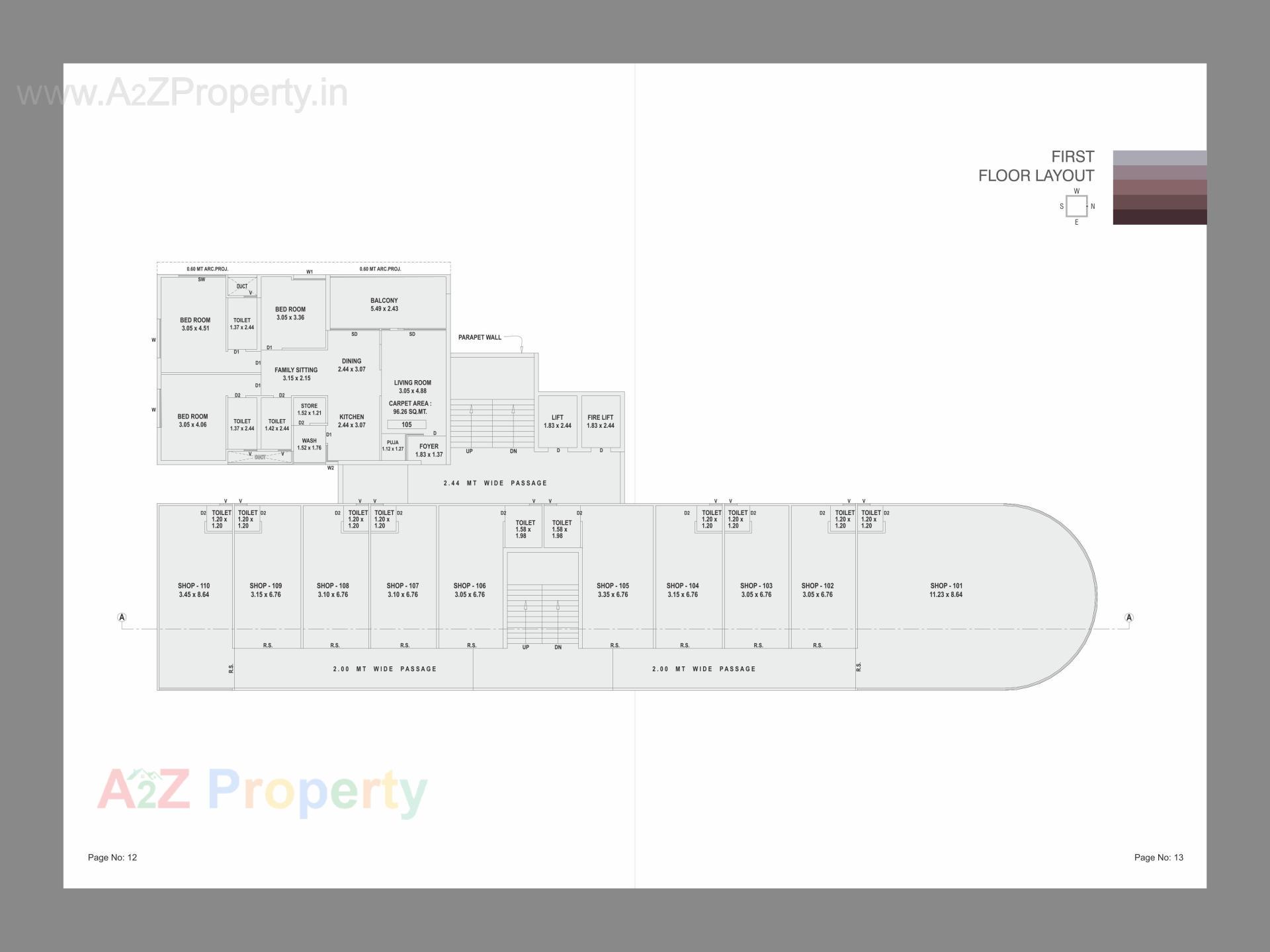 Layout of real estate project Majestic Heights located at Bill, Vadodara, Gujarat