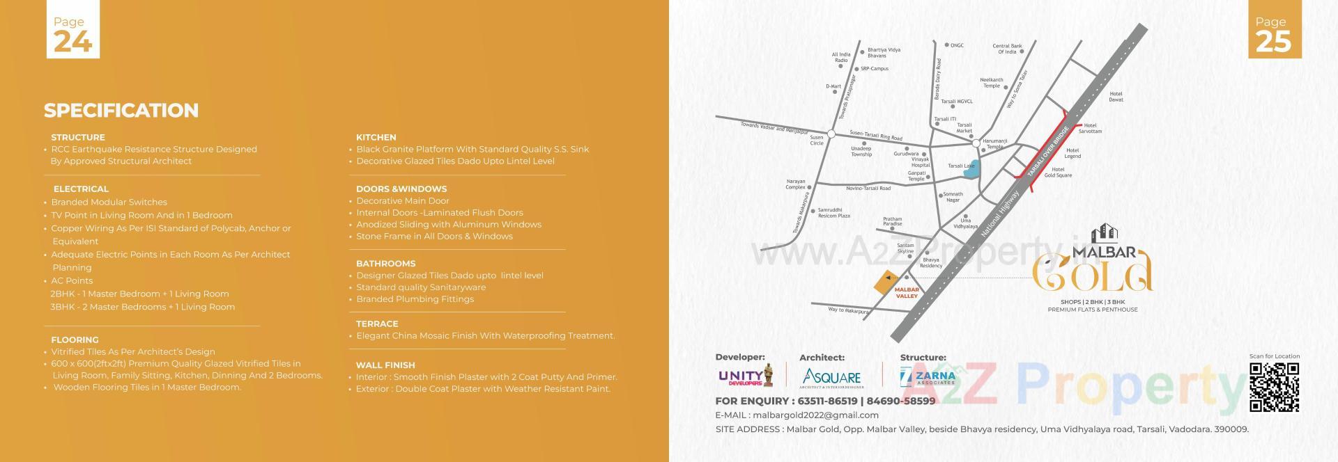  of real estate project Malbar Gold located at Tarsali, Vadodara, Gujarat