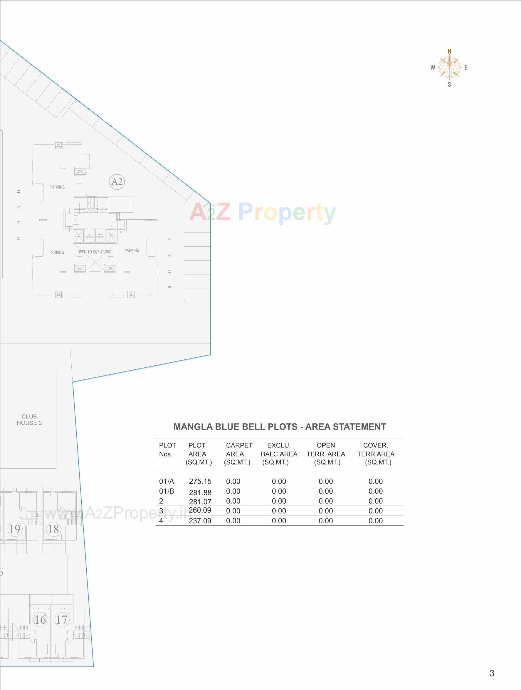Layout of real estate project Mangla Bluebell Plots located at Vadsar, Vadodara, Gujarat