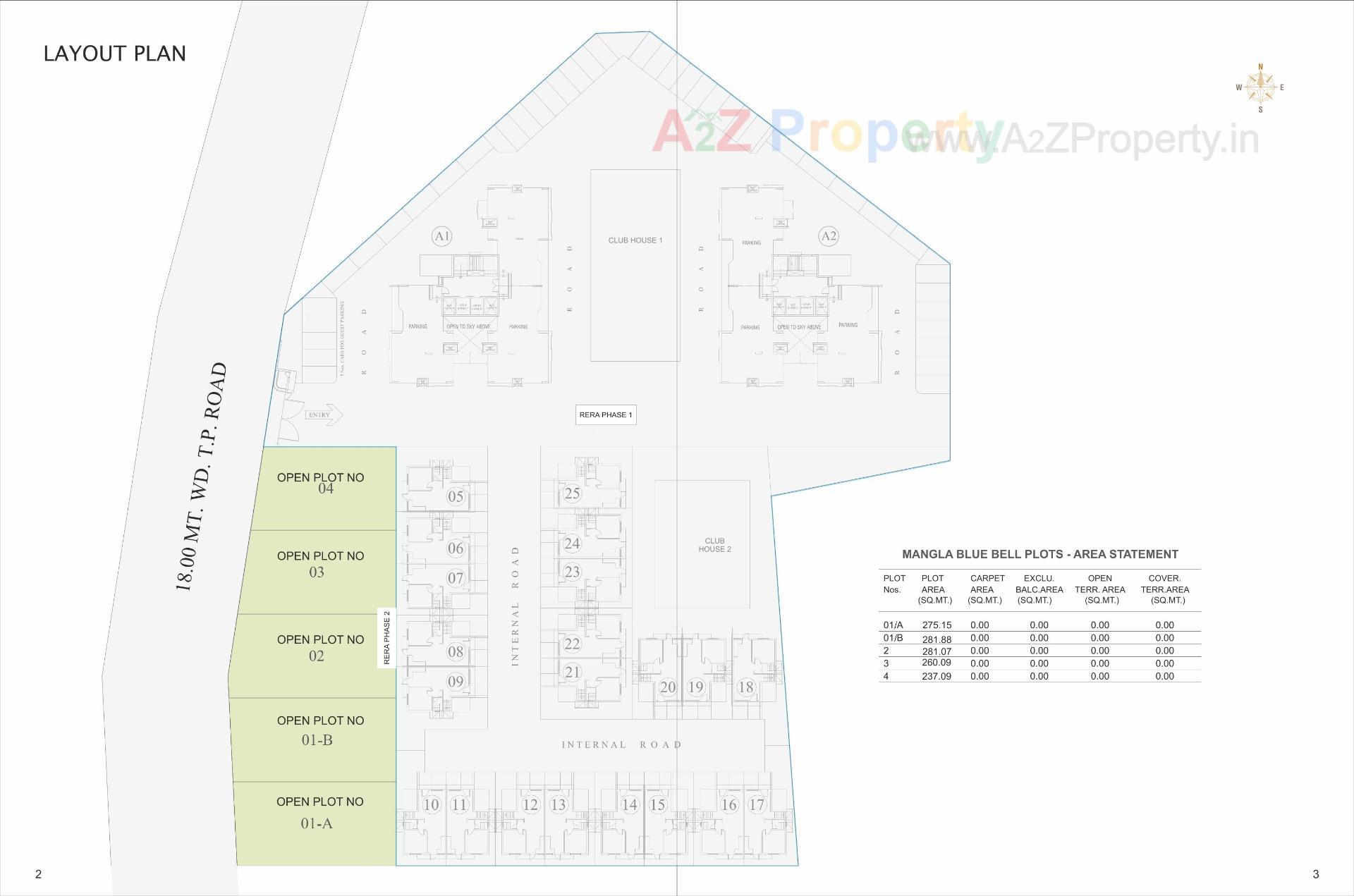 Layout of real estate project Mangla Bluebell Plots located at Vadsar, Vadodara, Gujarat