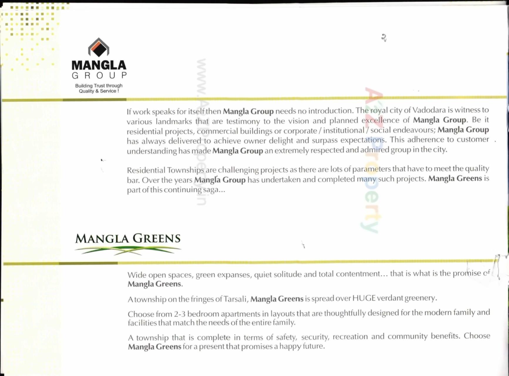  of real estate project Mangla Greens Project A 14 To A 17 located at Tarsali, Vadodara, Gujarat