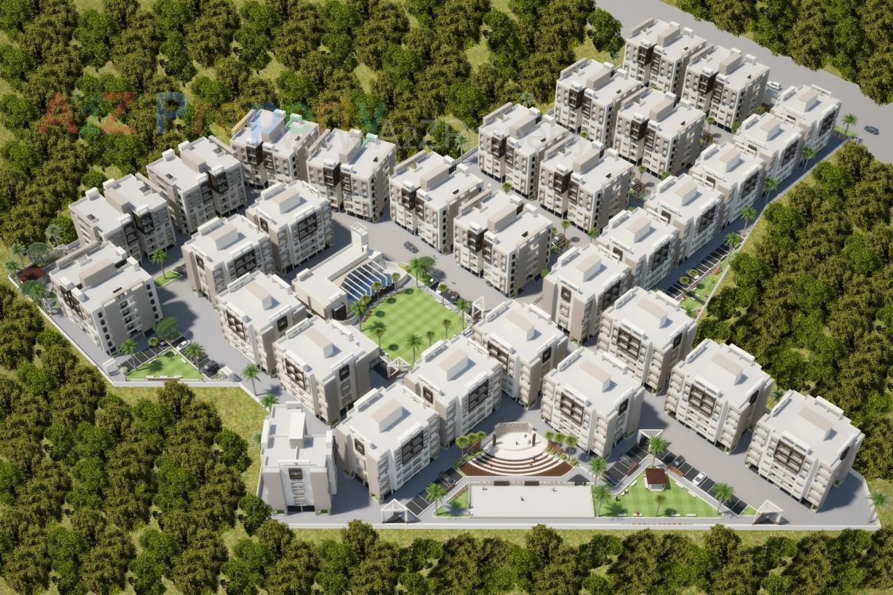 3D Elevation of real estate project Mangla Greens (tower  A 7 To A 13, B 8, 9, 20, 21) located at Vadodara, Vadodara, Gujarat