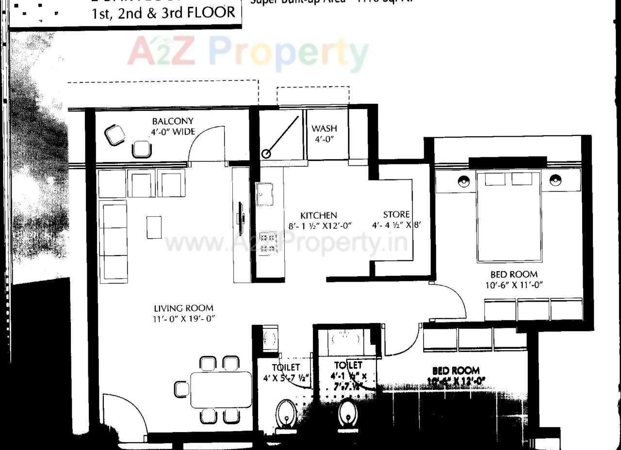 Layout of real estate project Mangla Greens (tower  A 7 To A 13, B 8, 9, 20, 21) located at Vadodara, Vadodara, Gujarat