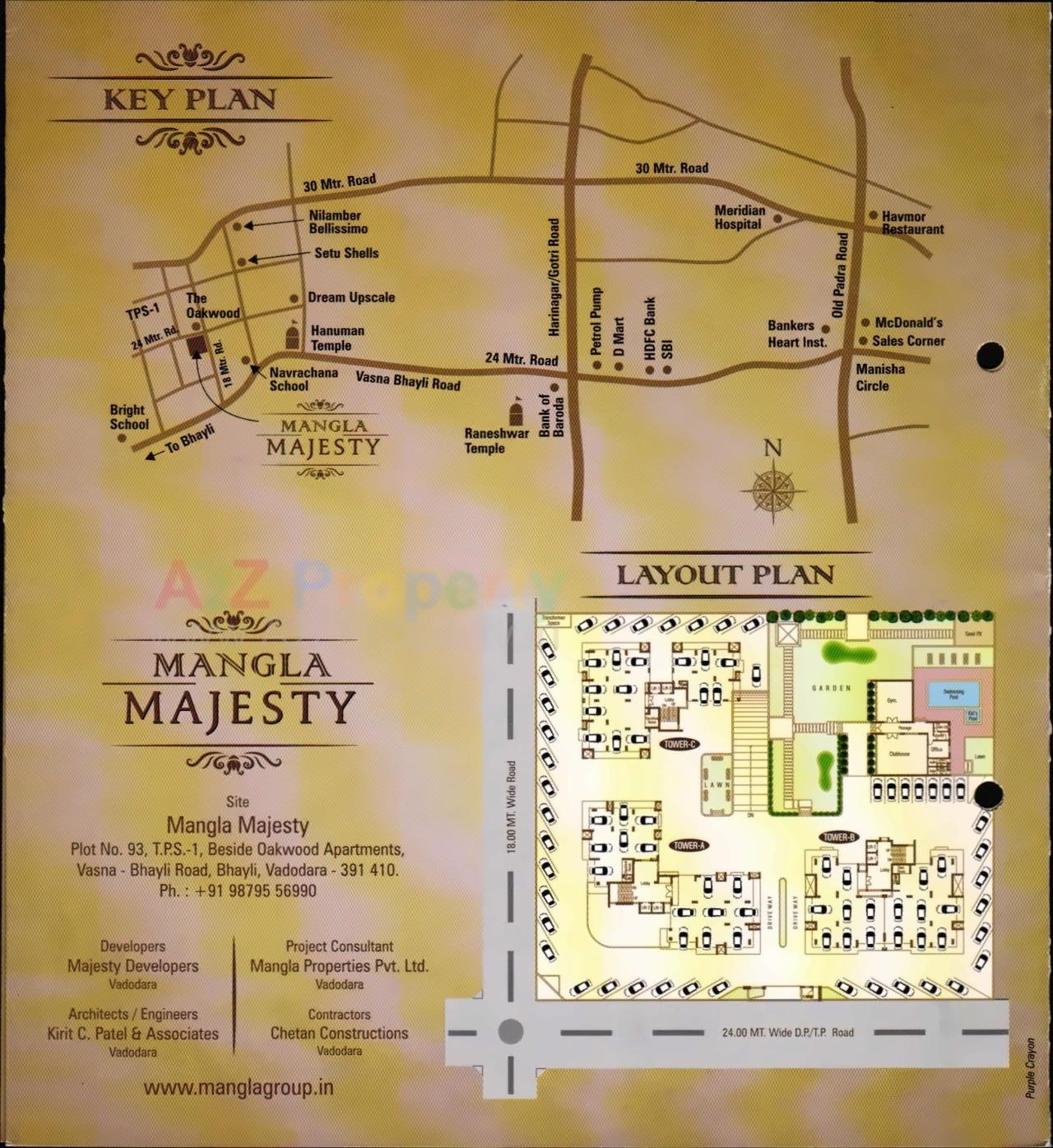 Layout of real estate project Mangla Majesty located at Bhayli, Vadodara, Gujarat