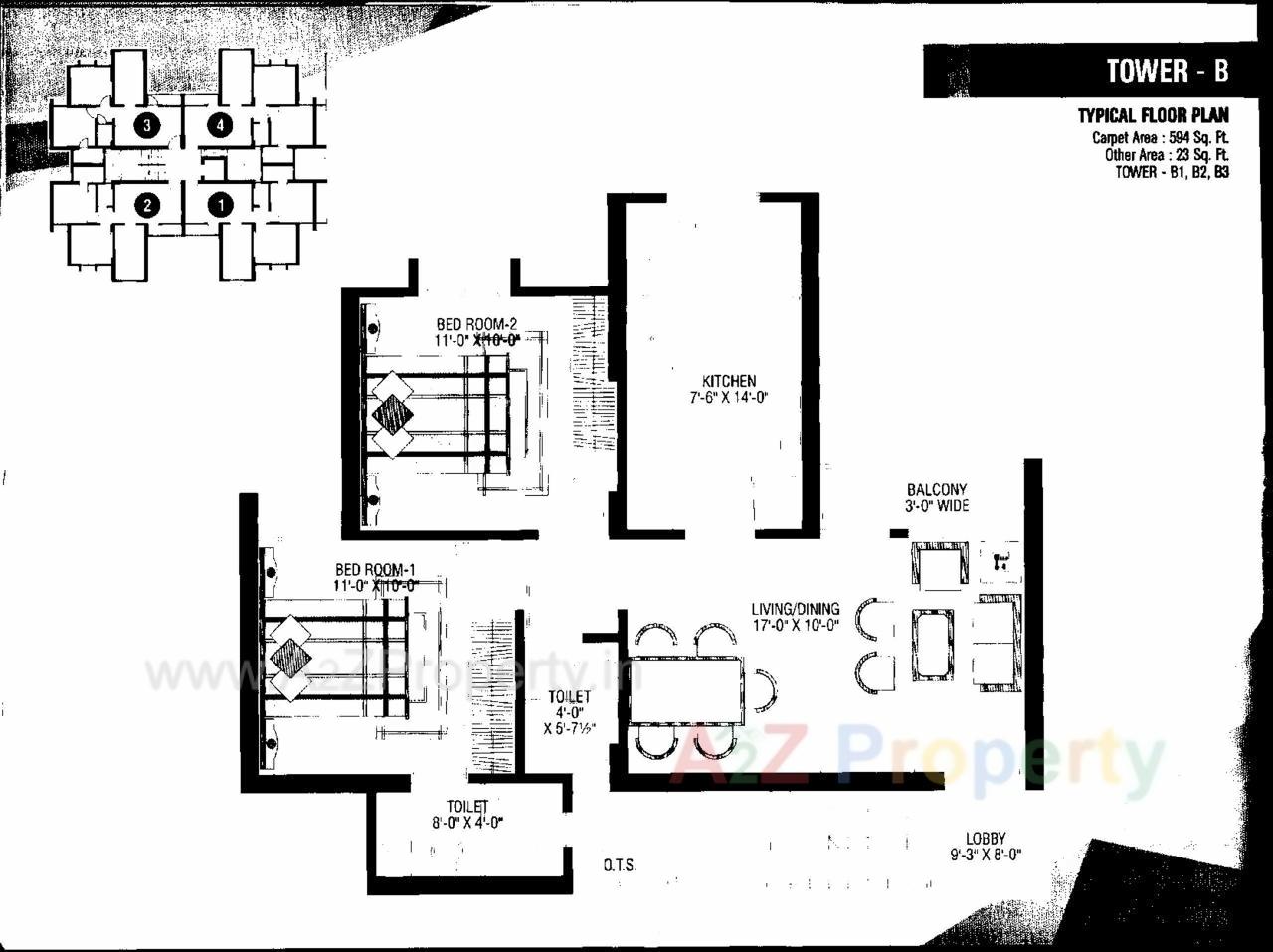 Layout of real estate project Mangla Marvel Tower B 1, B 2, located at Tarsali, Vadodara, Gujarat