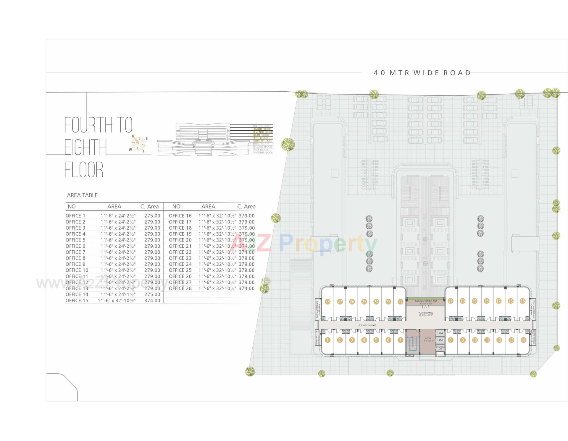 Layout of real estate project Mangla Trade Hub located at Vadsar, Vadodara, Gujarat