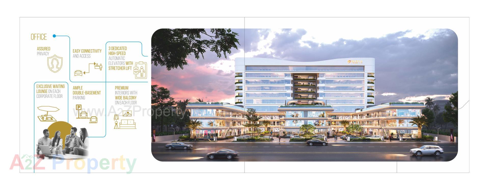 3D Elevation of real estate project Mangla Trade Hub located at Vadsar, Vadodara, Gujarat