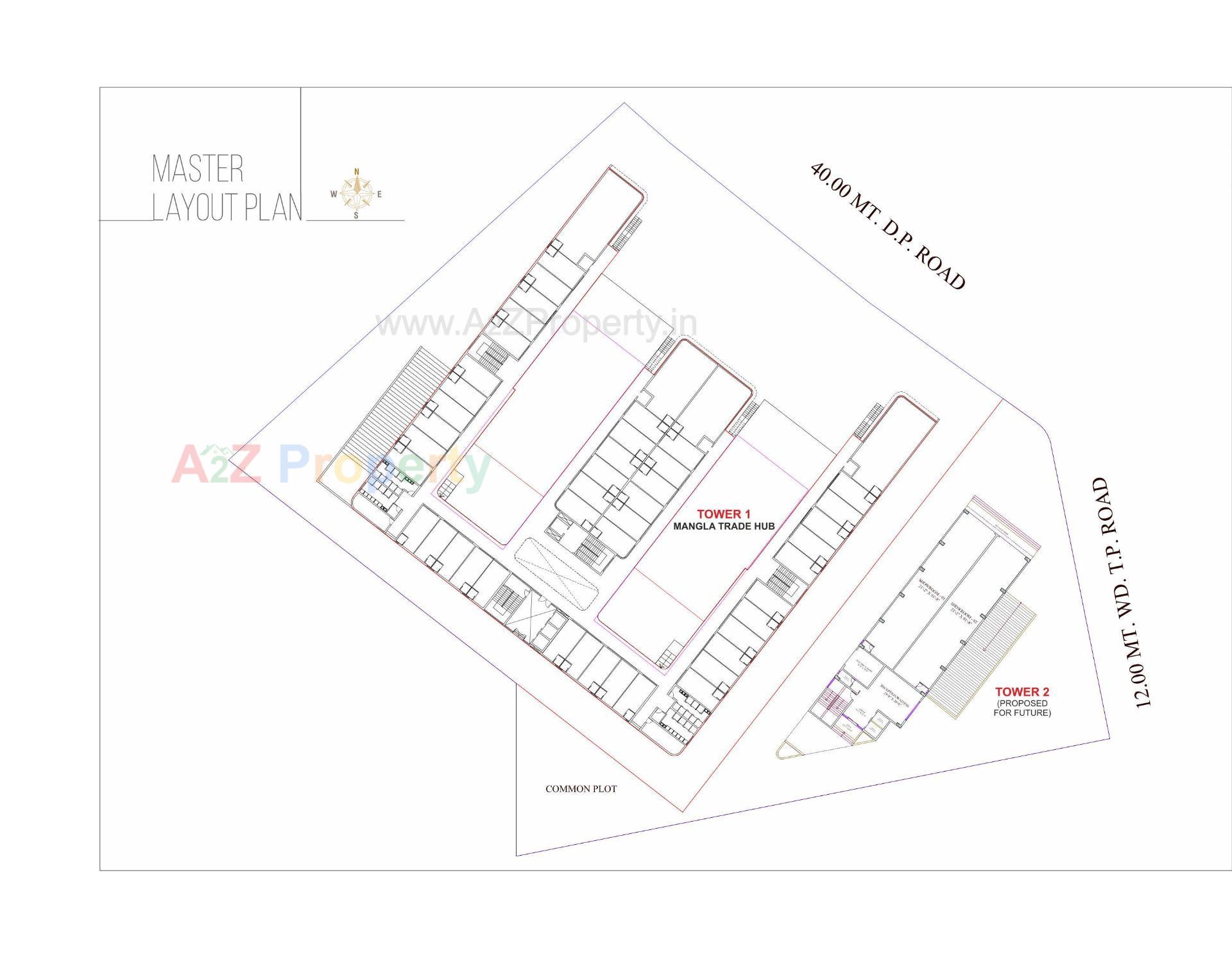 Layout of real estate project Mangla Trade Hub located at Vadsar, Vadodara, Gujarat