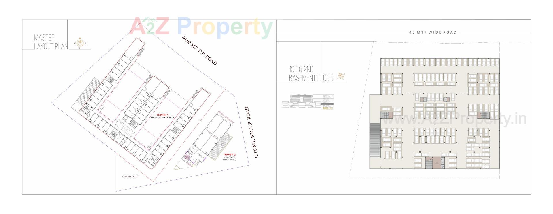 Layout of real estate project Mangla Trade Hub located at Vadsar, Vadodara, Gujarat