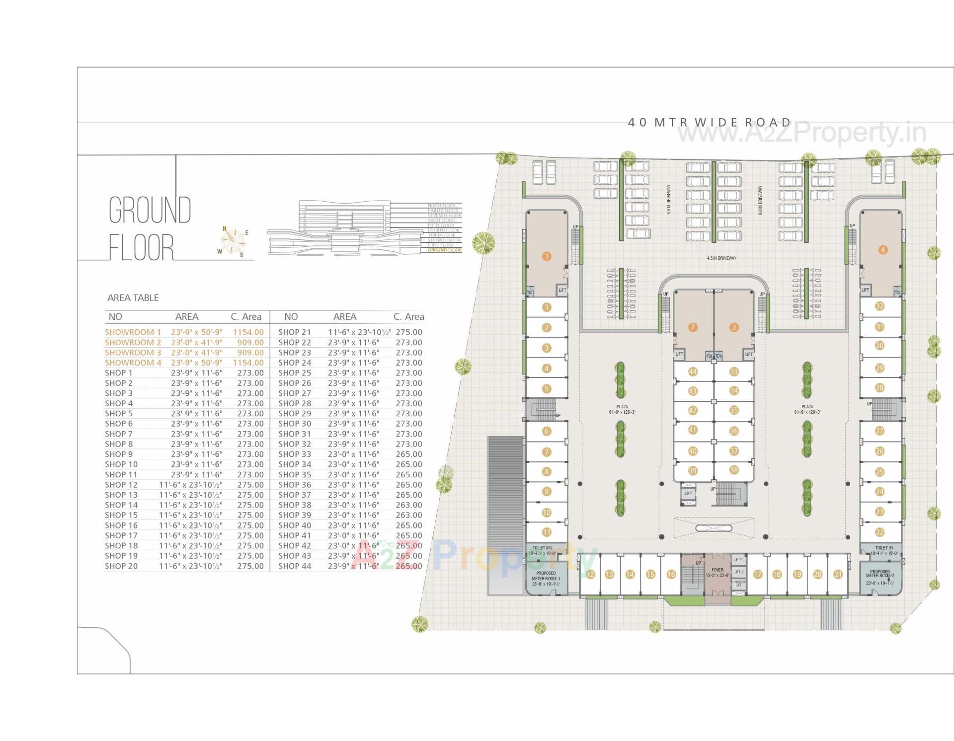 Layout of real estate project Mangla Trade Hub located at Vadsar, Vadodara, Gujarat
