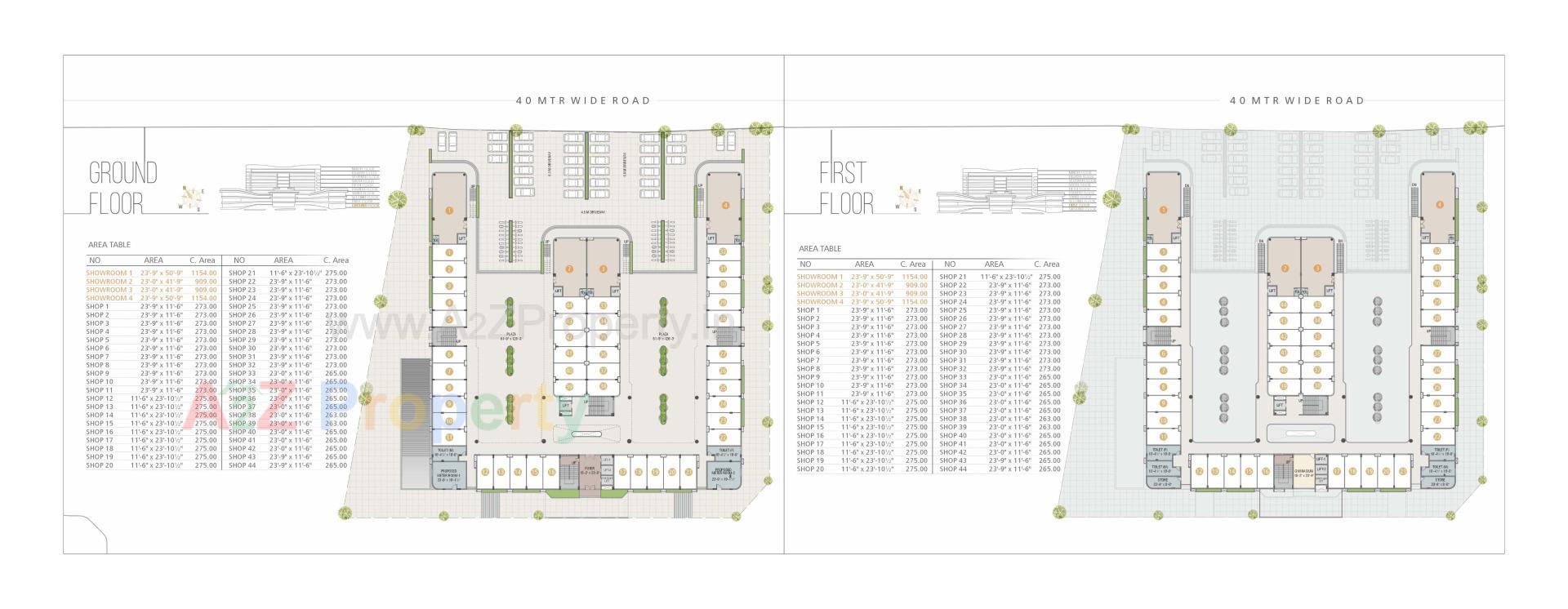 Layout of real estate project Mangla Trade Hub located at Vadsar, Vadodara, Gujarat