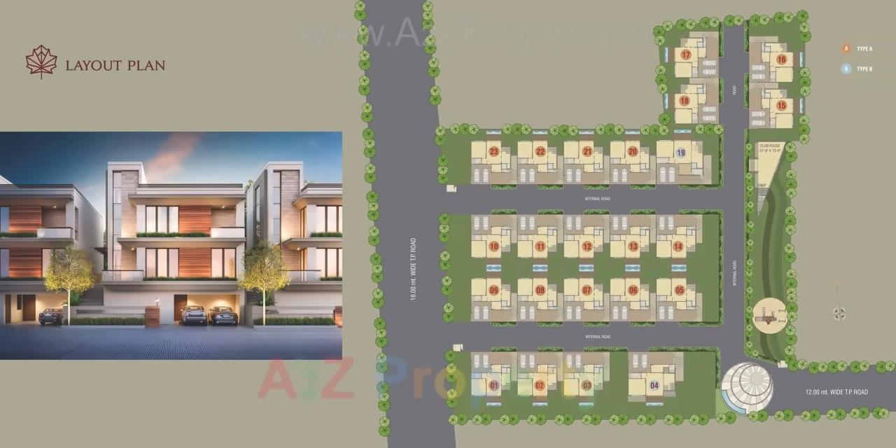 Layout of real estate project Maple Homes located at Gotri, Vadodara, Gujarat