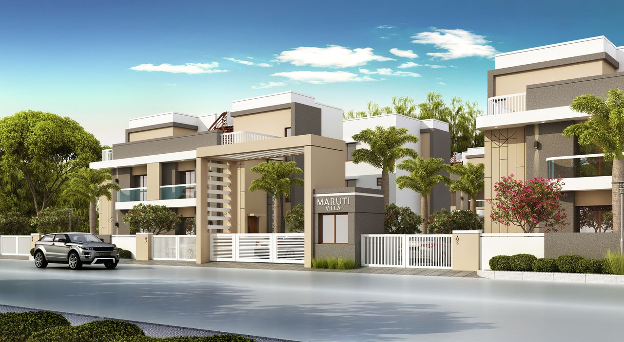 Final Duplex Gate View  of real estate project Maruti Villa located at Ankhol, Vadodara, Gujarat
