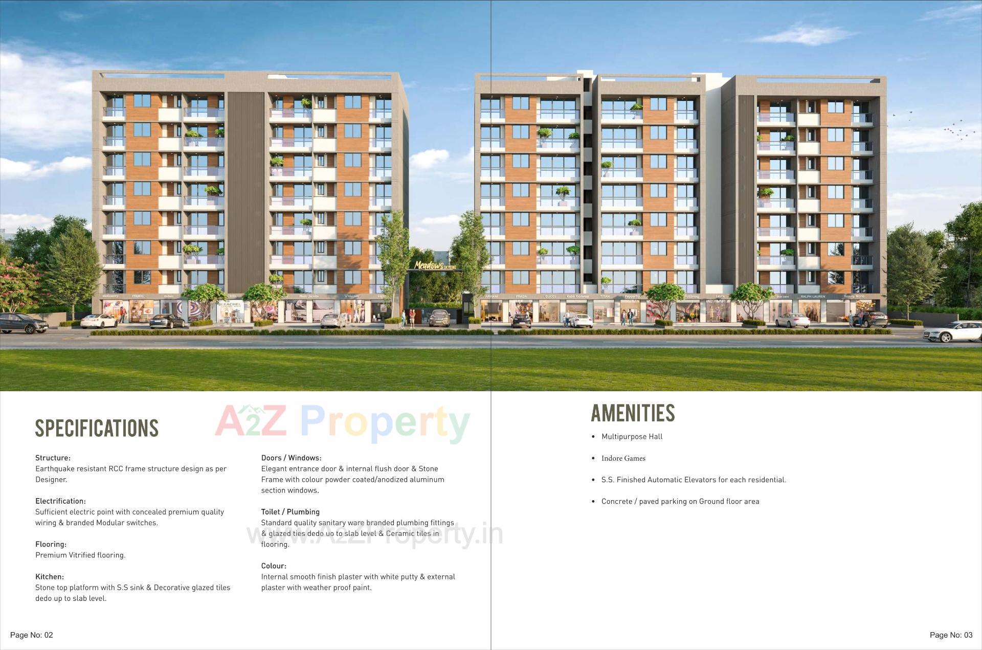 3D Elevation of real estate project Meadows Skyline located at Bill, Vadodara, Gujarat