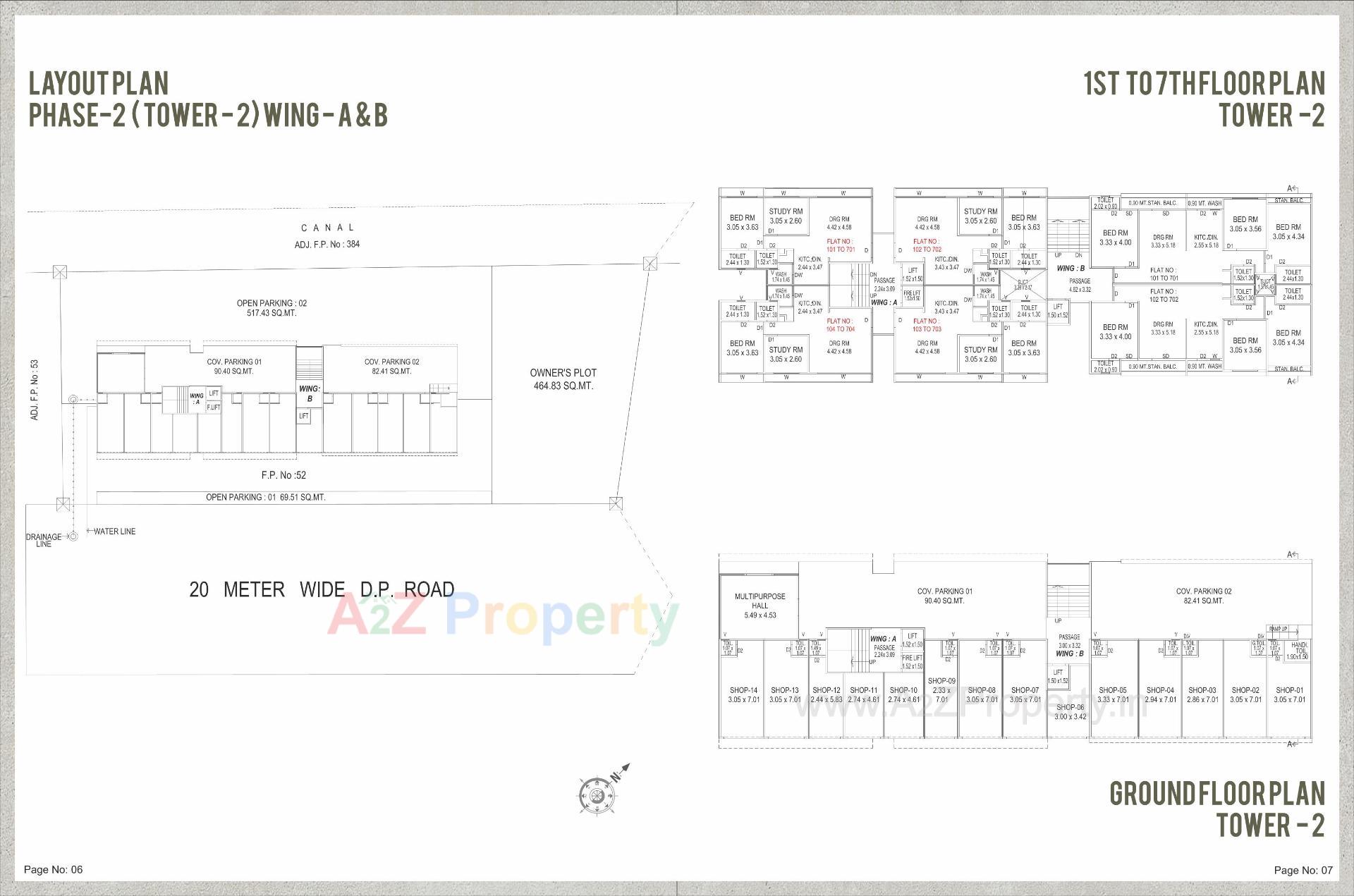Layout of real estate project Meadows Skyline located at Bill, Vadodara, Gujarat