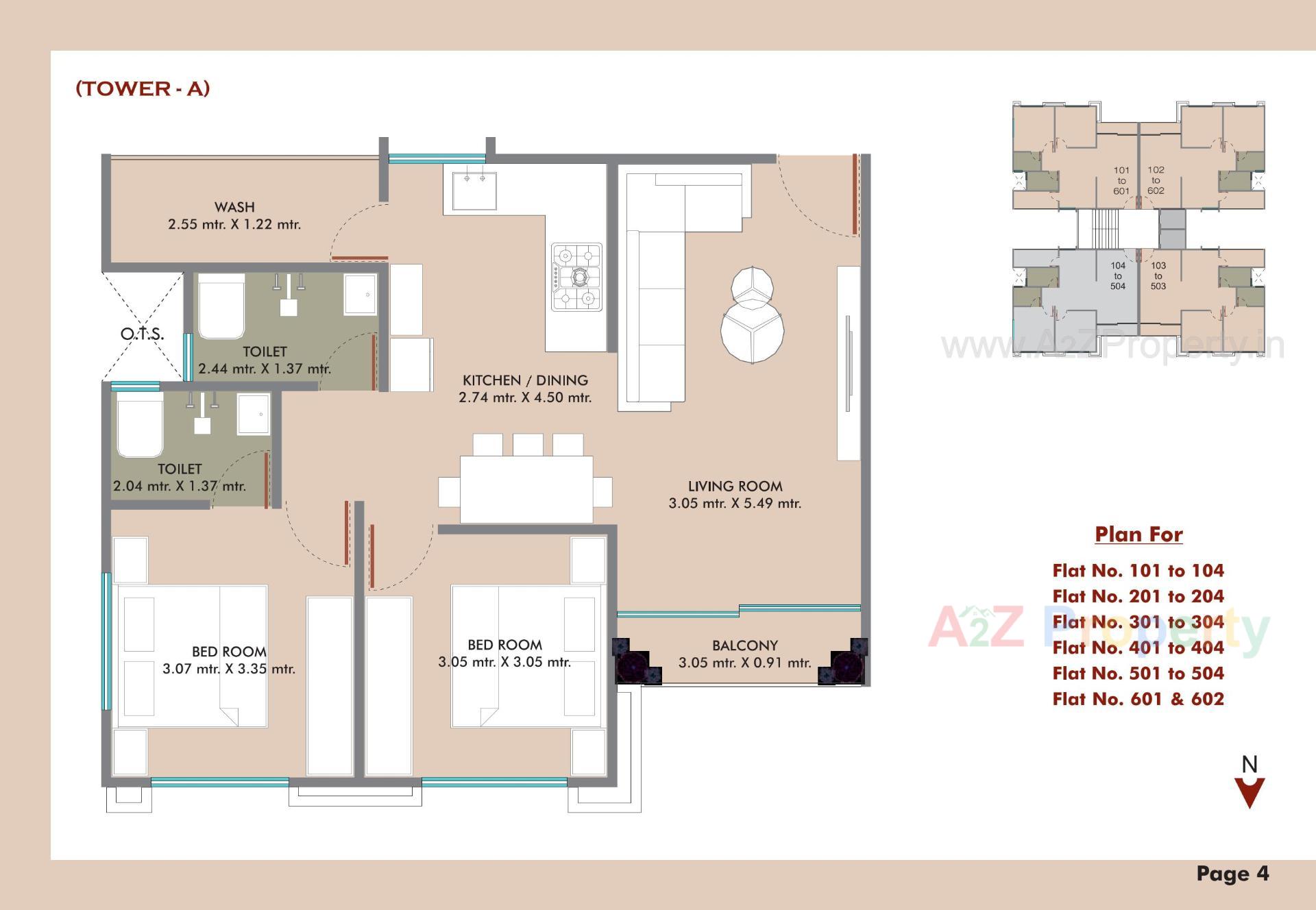 Layout of real estate project Meena Heights Tower located at Tandalja, Vadodara, Gujarat