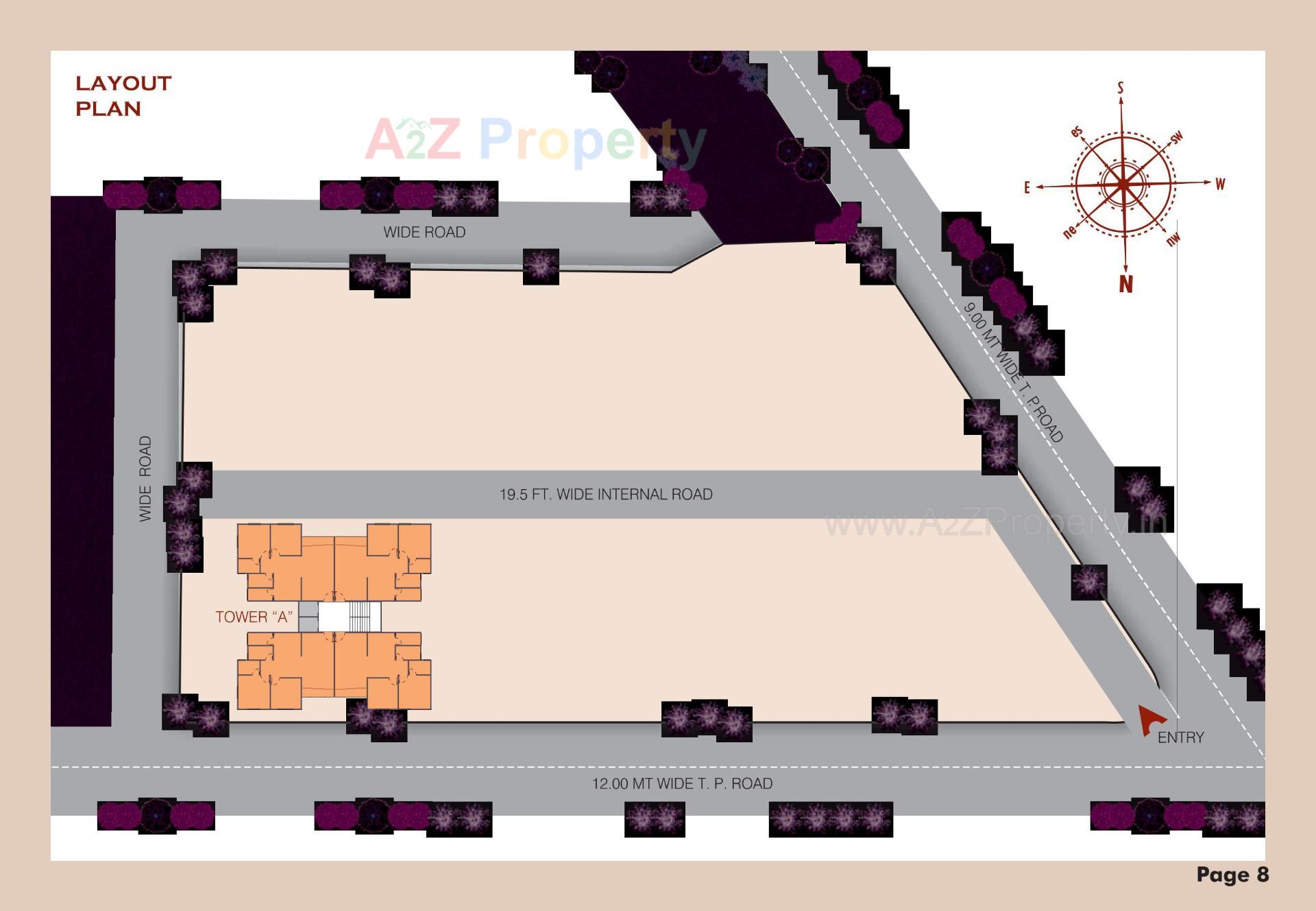 Layout of real estate project Meena Heights Tower located at Tandalja, Vadodara, Gujarat