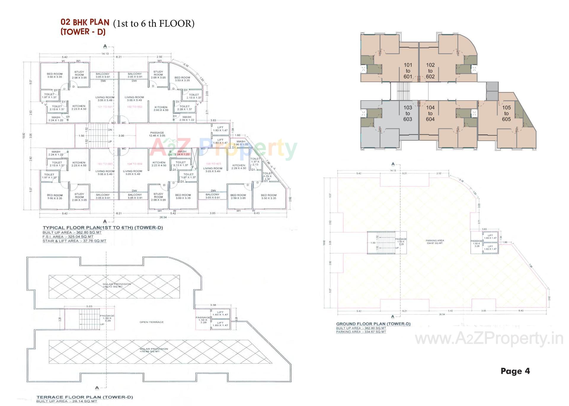 Layout of real estate project Meena Heights (tower D) located at Tandalja, Vadodara, Gujarat