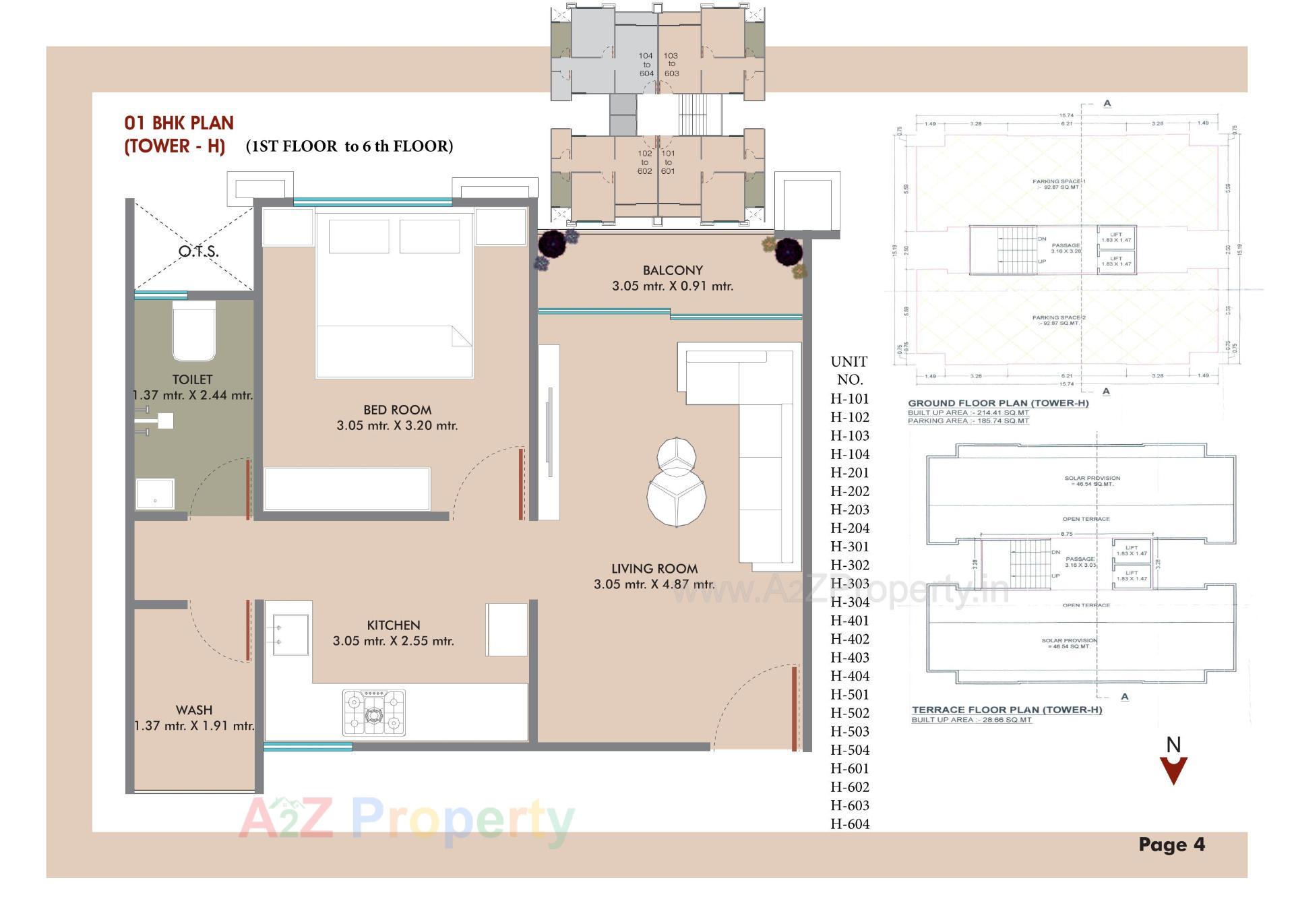 Layout of real estate project Meena Heights Tower located at Tandalja, Vadodara, Gujarat
