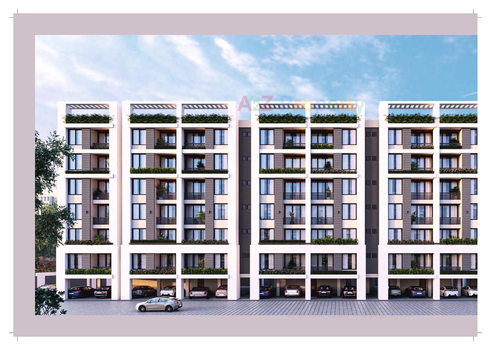3D Elevation of real estate project Meena Heights located at Tandalja, Vadodara, Gujarat