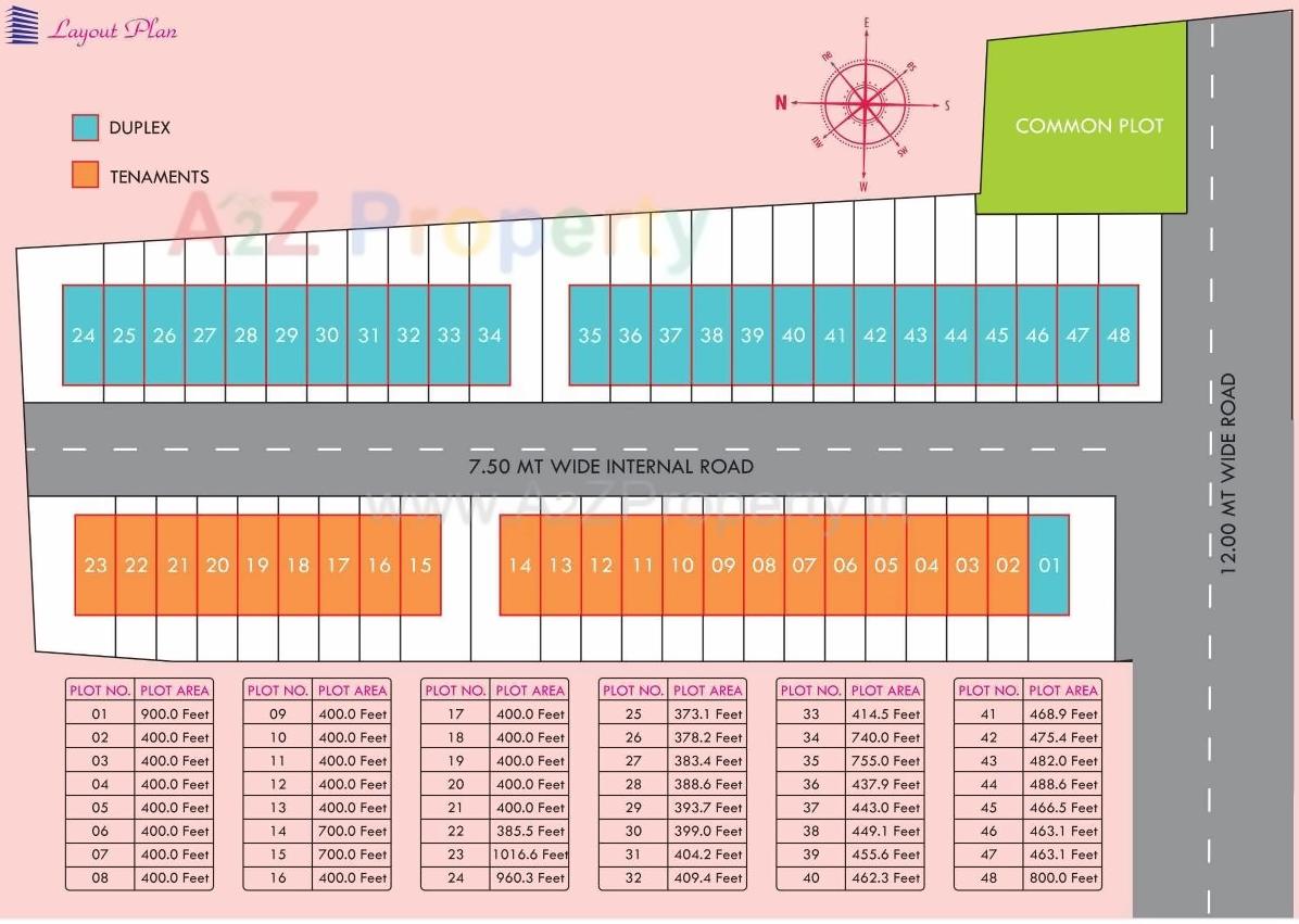 Layout of real estate project Meera 48 Residency located at Sangma, Vadodara, Gujarat
