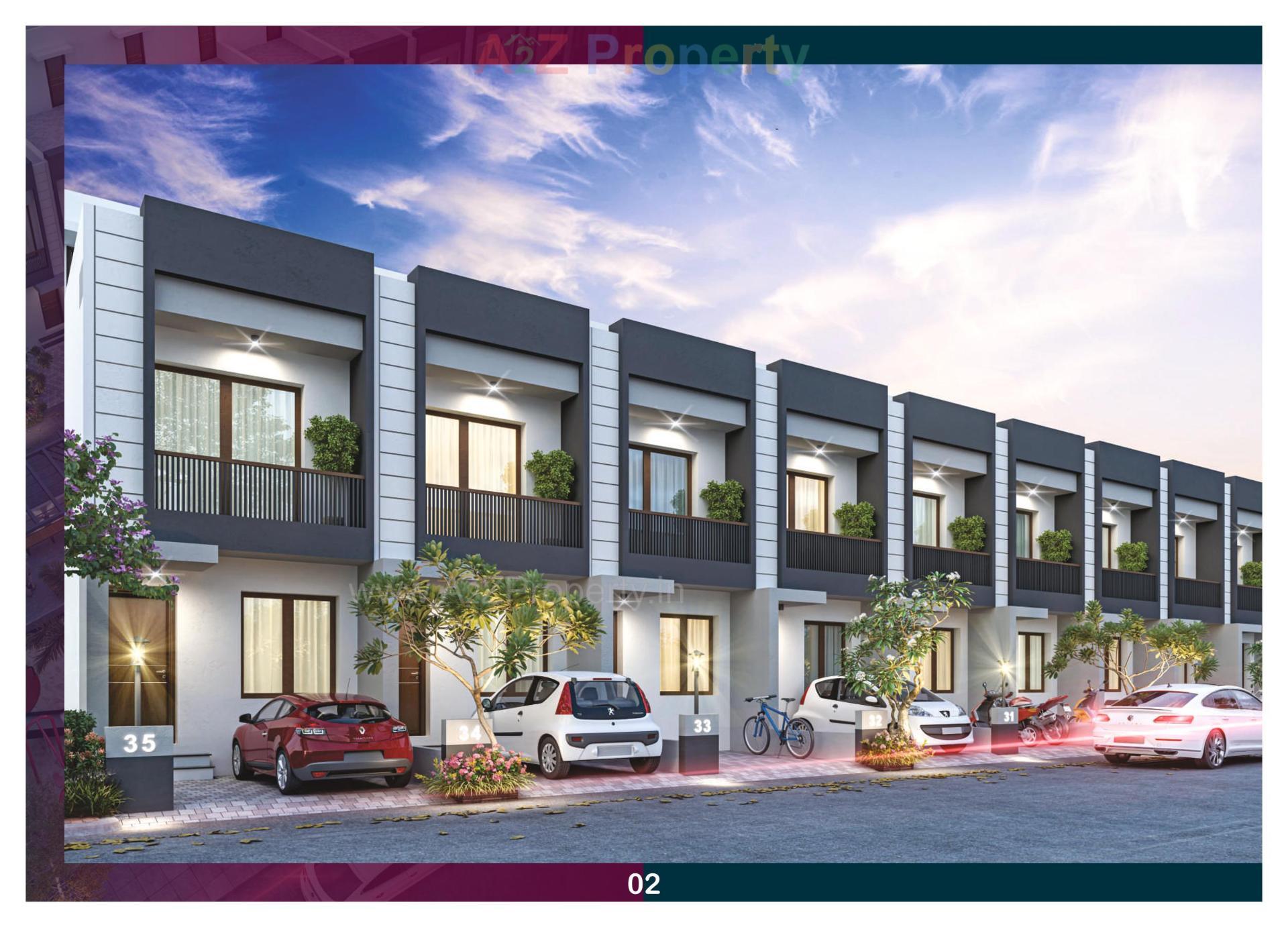 3D Elevation of real estate project Meera 58 Duplex located at Padra, Vadodara, Gujarat