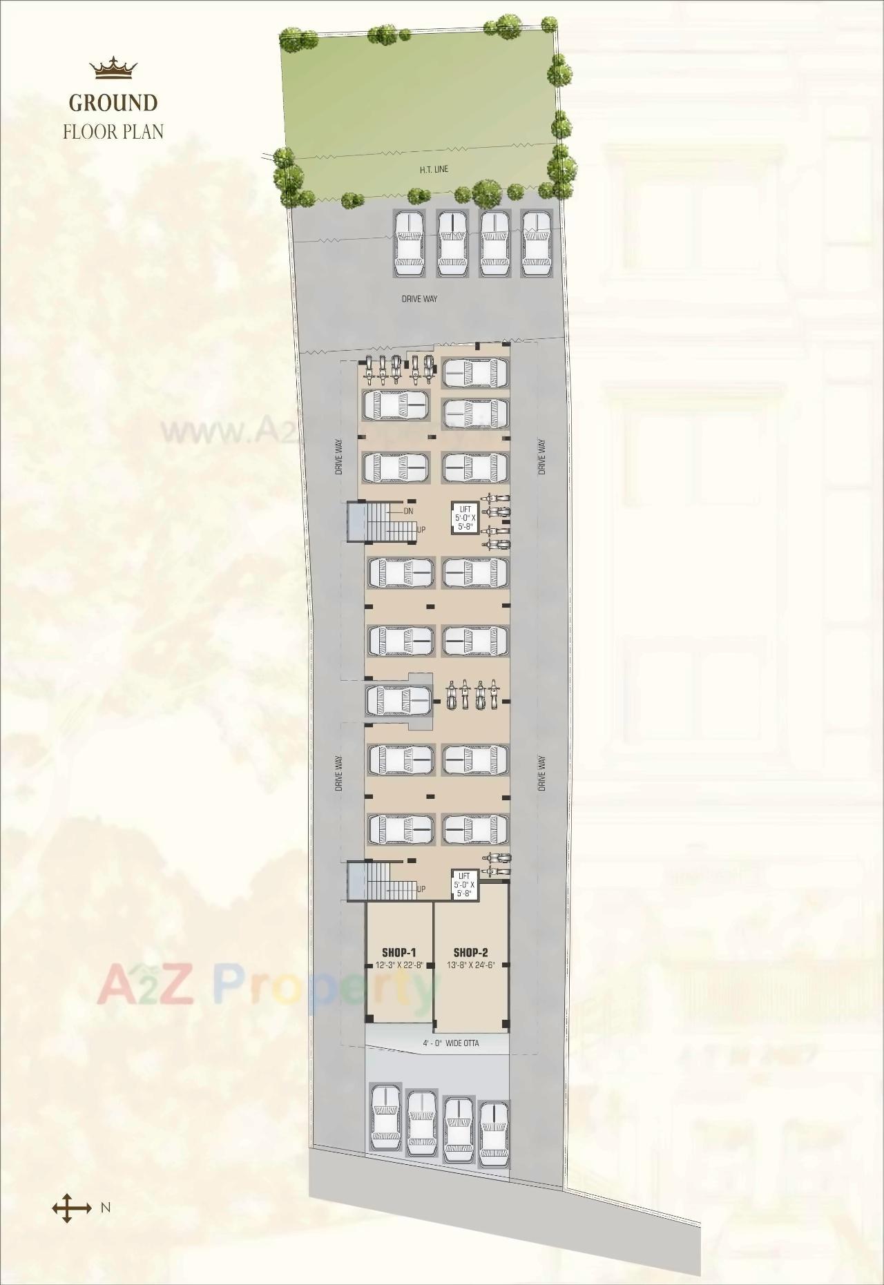 Layout of real estate project Meridian Regalia located at Atladara, Vadodara, Gujarat