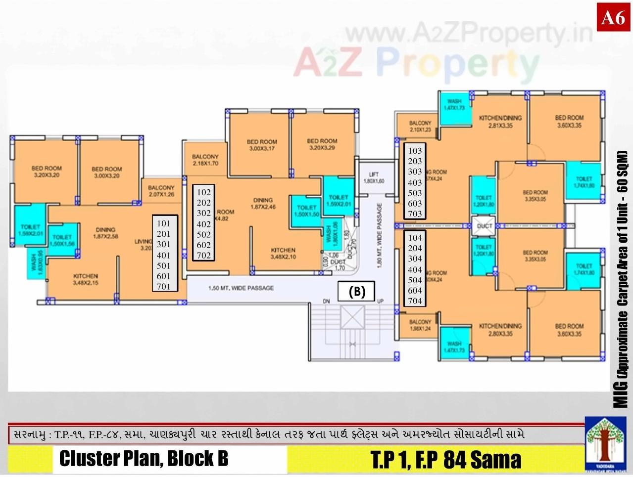 Layout of real estate project Mig Tp 11 Fp 84 Mmgy located at Sama, Vadodara, Gujarat