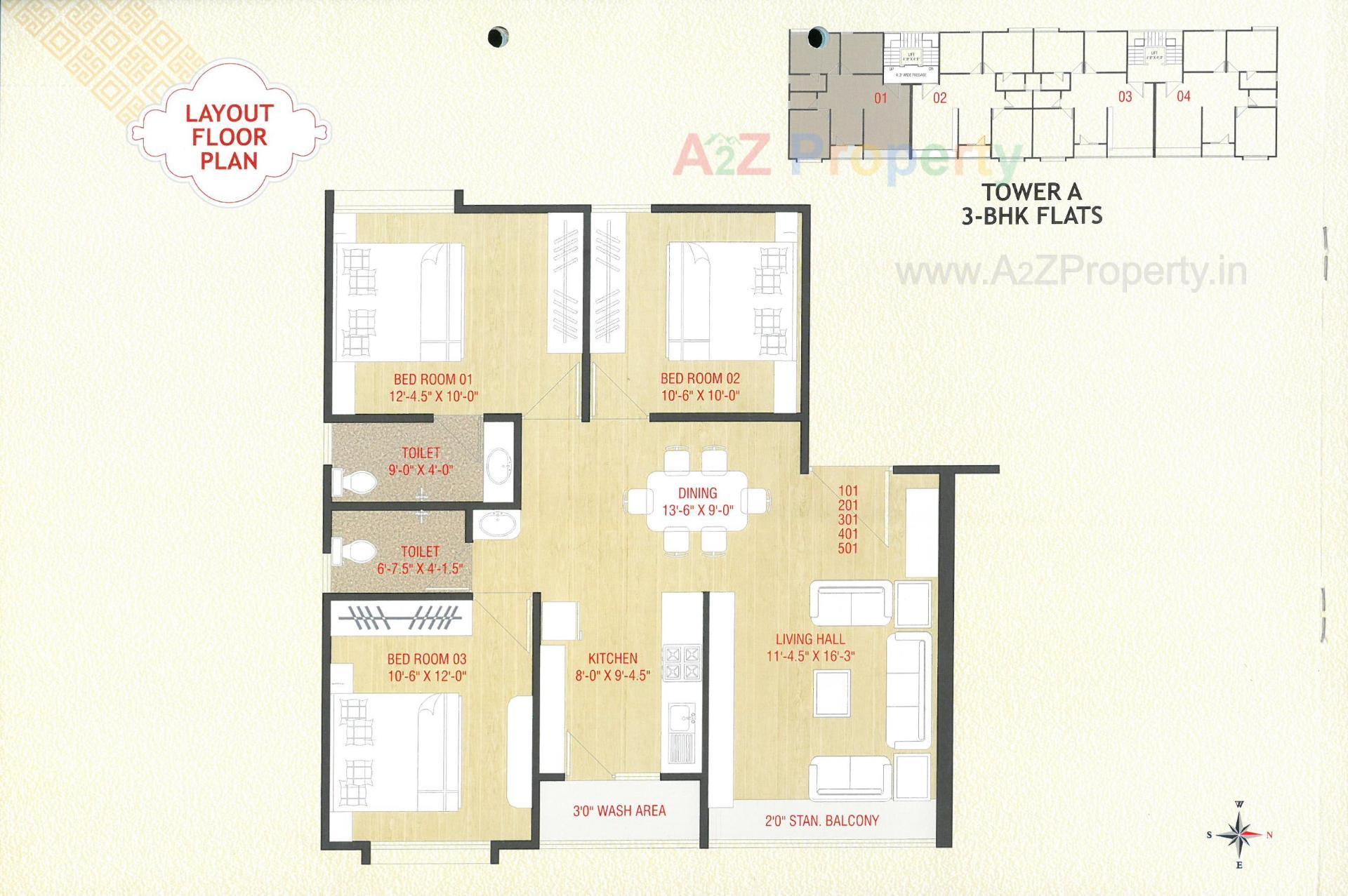 Layout of real estate project Miran Residency located at Tandalaja, Vadodara, Gujarat