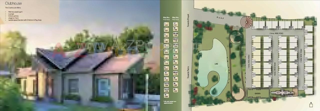 Layout of real estate project Monalisa Lakewoods located at Bhayli, Vadodara, Gujarat